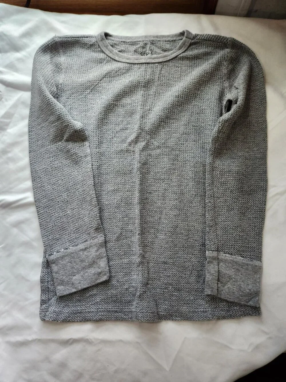 Athletic Works Thermal Long John Set Gray Waffle Knit Girls Medium 8